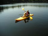 kayak and poodle