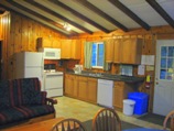 renovated kitchen in deluxe cottage 7, pet friendly cottages ontario, otter lake resort cottage for rent is fully equiped as an accommodation ontario